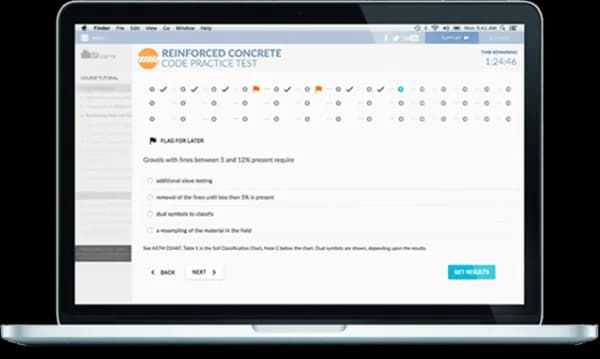 Practice test on laptop